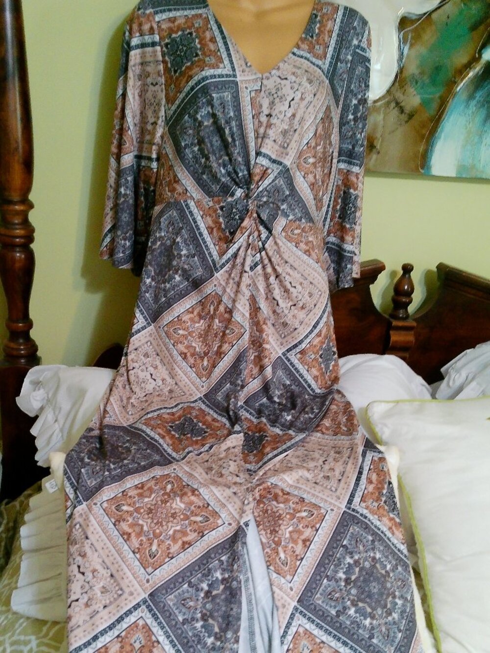 VENUS MAXI DRESS PATCHWORK SIZE MED GOOD CONDITION